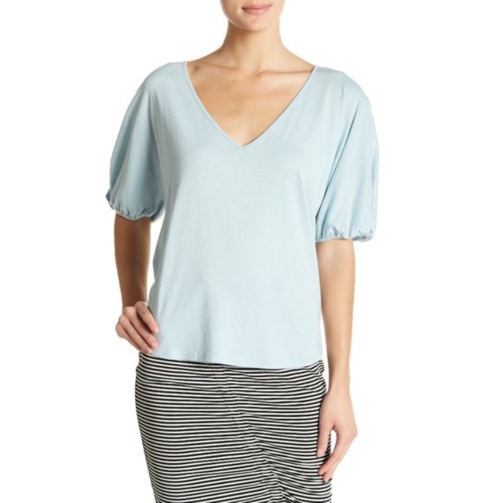 14th & Union Pleated Sleeve V-Neck Tee